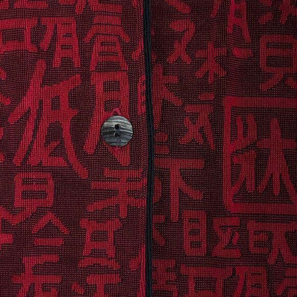 Chicos Travelers Womens Size 1 US 8 Jacket Chinese Kanji Mandarin Collar Slinky - Picture 14 of 15